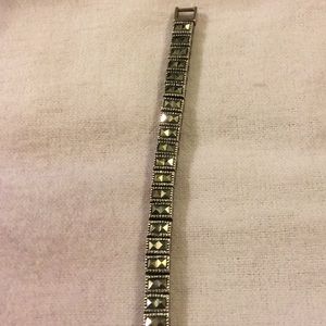STERLING Silver & Marcasite Tennis Bracelet